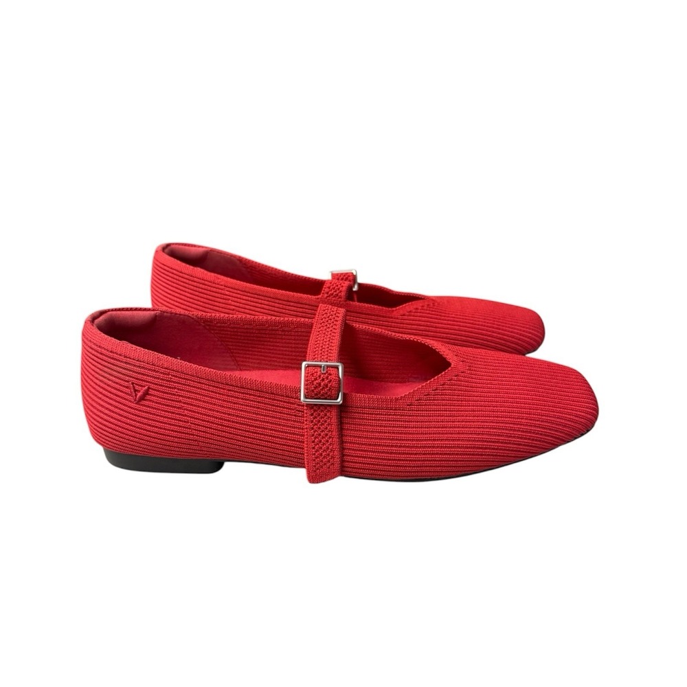 VIVAIA Margot Mary Jane Flats Red Knit Square Toe Comfort Shoes US 10 EU 41.5